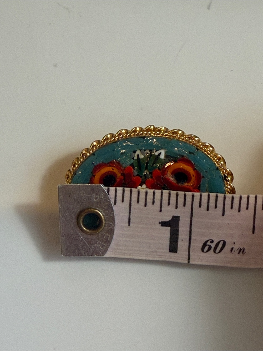 Italian Mosaic brooch pin made in Italy - Picture 4 of 4
